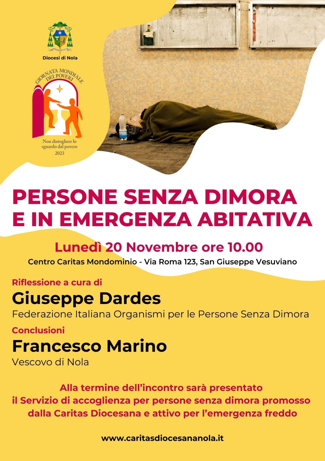 A San Giuseppe Vesuviano l'incontro su «Persone senza dimora e in emergenza abitativa» promosso dalla Caritas di Nola